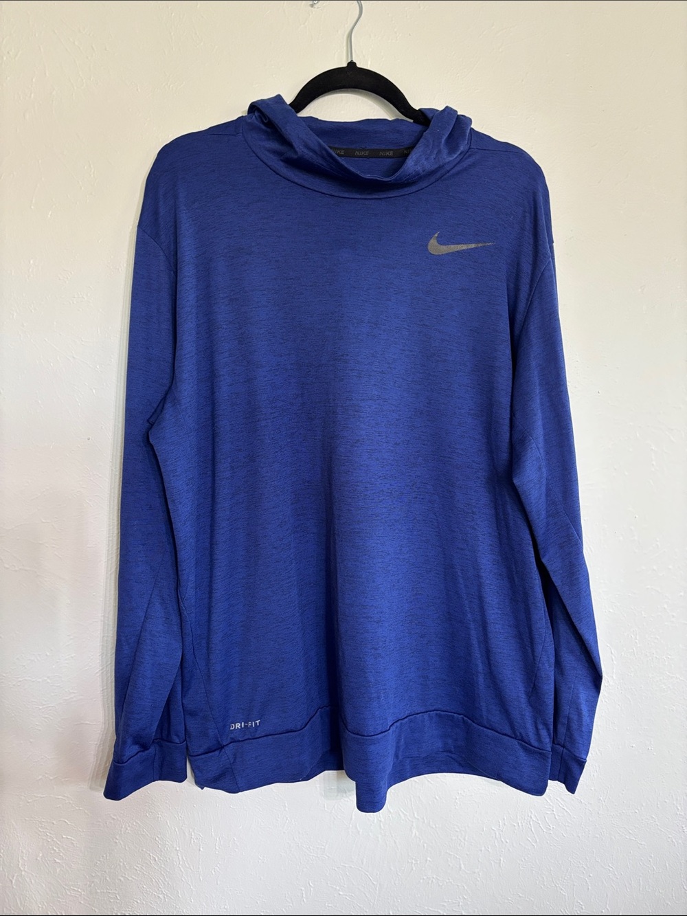 Nike Royal Blue Heathered Hoodie with Logo